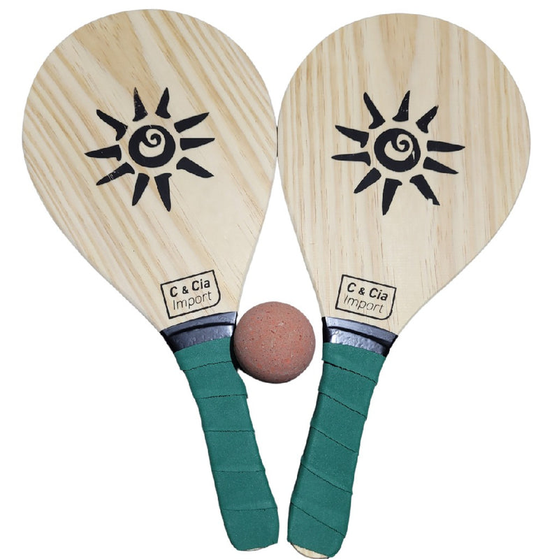 Kit Jogo Frescobol Tênis De 2 Raquetes + Bola